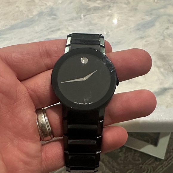 Movado Onyx Black Sapphire Timepiece - Picture 1 of 5